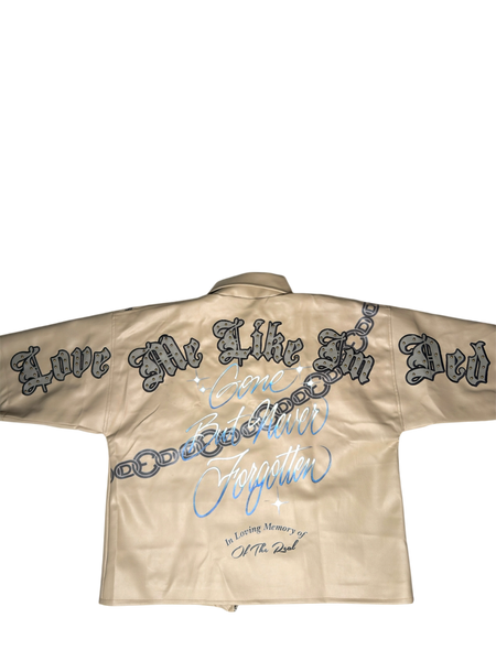 Gone but never forgotten bull leather tan zip up