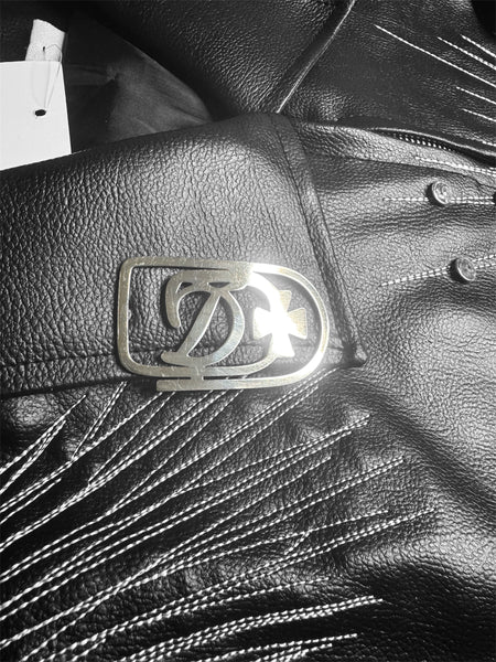 Black desperado bull leather zip up