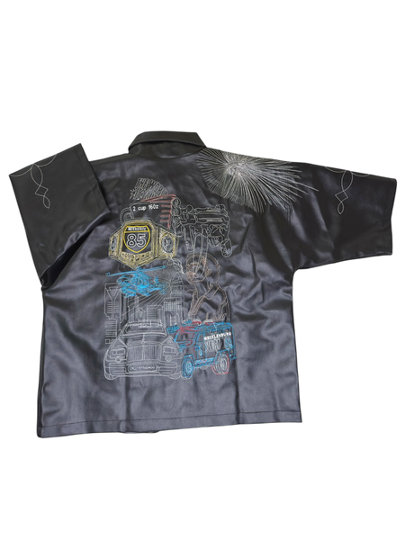 Black desperado bull leather zip up
