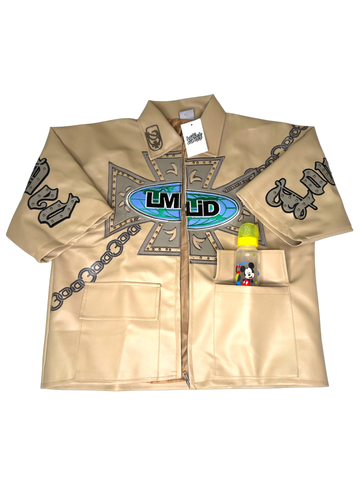 Gone but never forgotten bull leather tan zip up