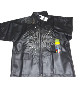 Black desperado bull leather zip up