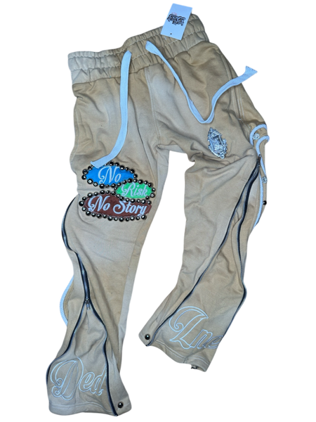 LMLID “No Risk No Story” sweatsuit - Dog Food Tan