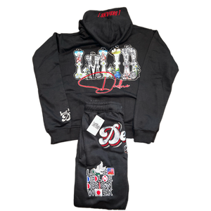 LMLID Black sweat suit