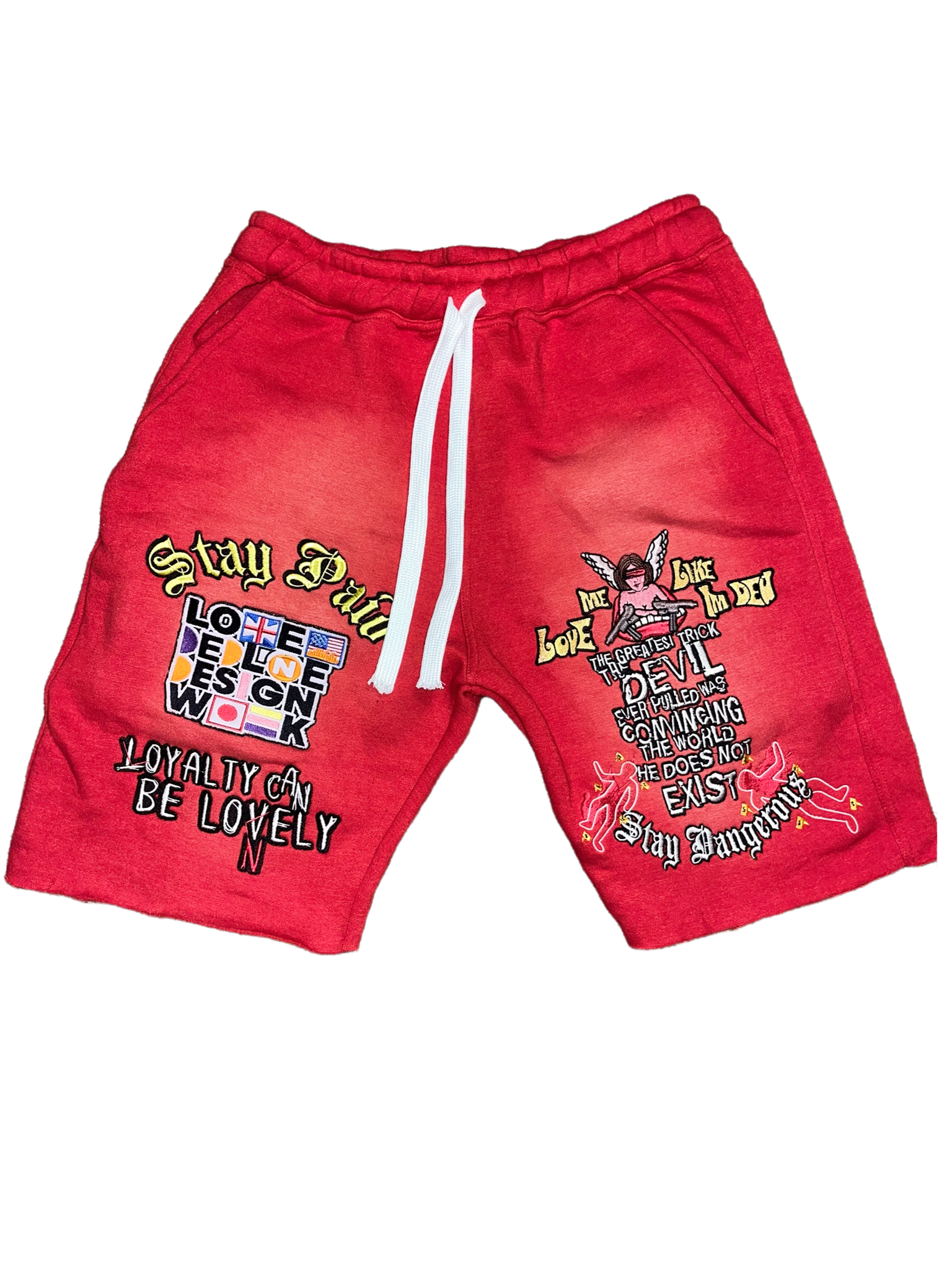 DED Faded shorts(Red)