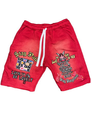 DED Faded shorts(Red)