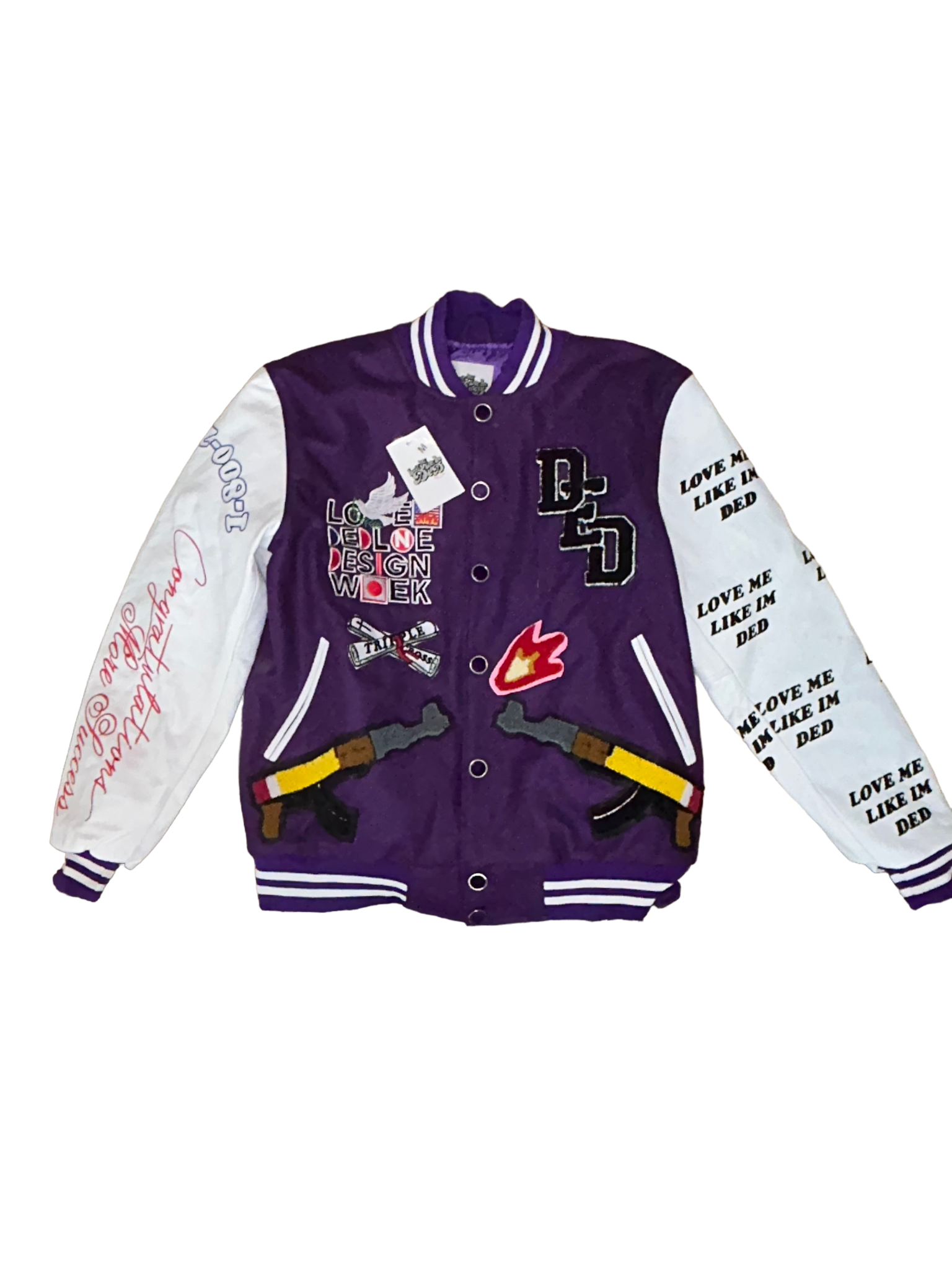 DED VARSITY Jacket(purple & white)