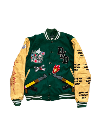 DED VARSITY Jacket(green & yellow)