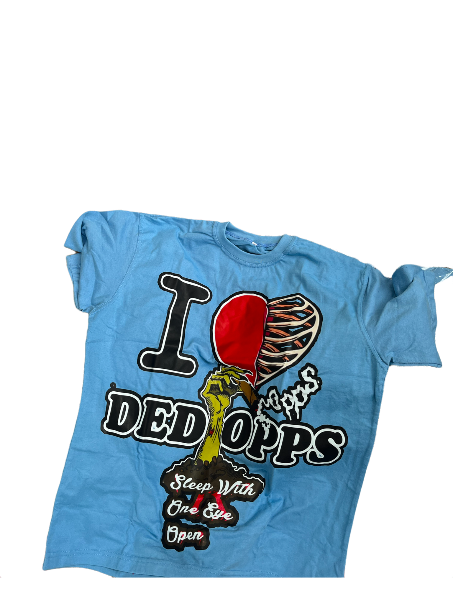 I LOVE DED OPPS unisex T-shirt(Light Blue)