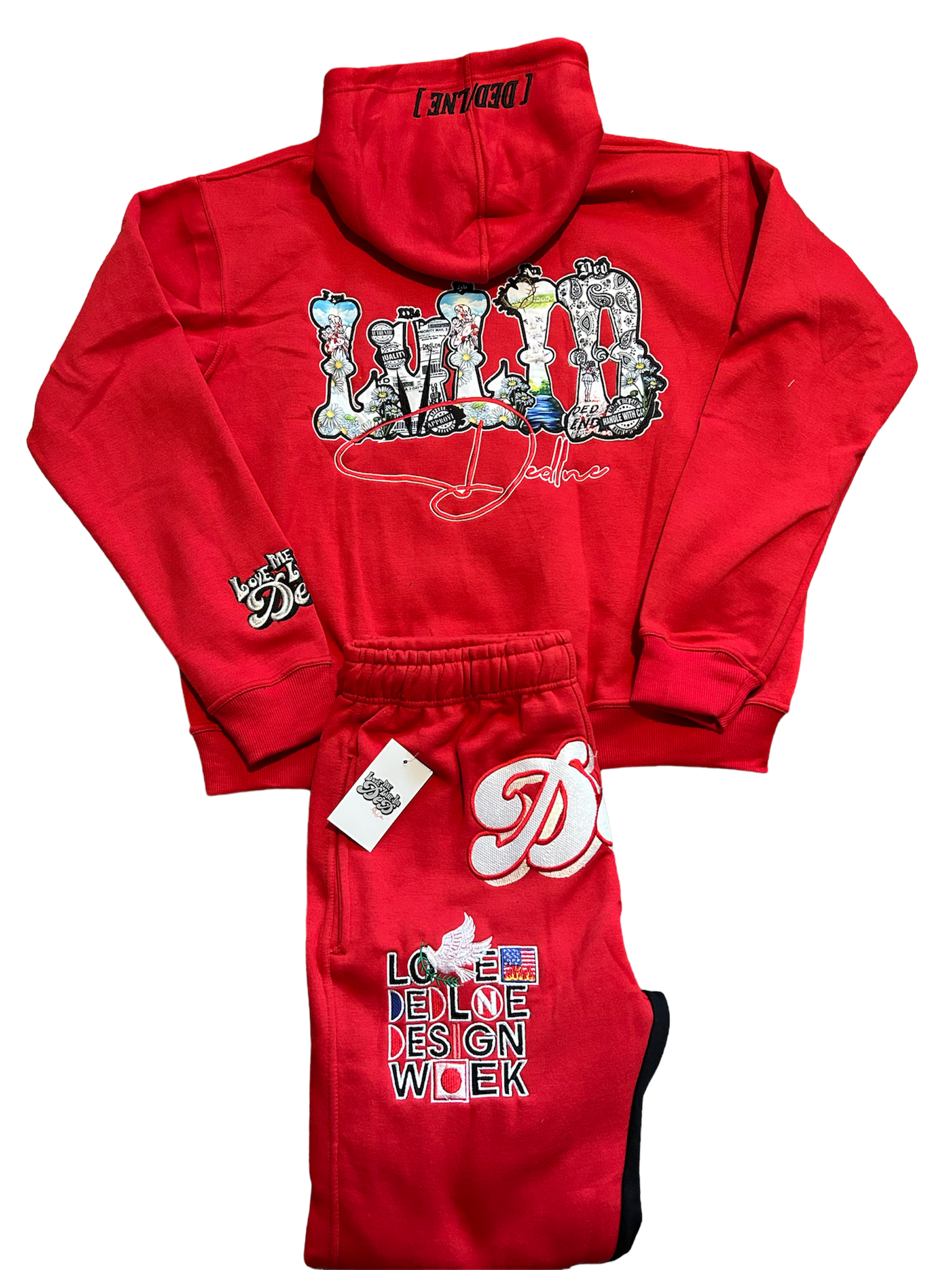 LMLID Red sweat suit