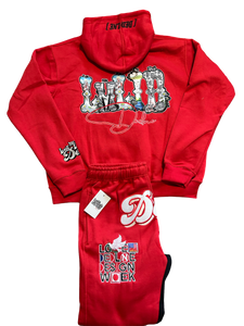 LMLID Red sweat suit