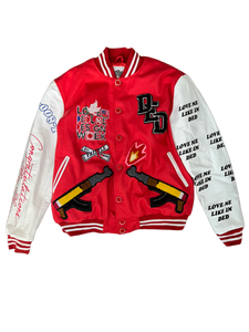 DED VARSITY Jacket(red & white)