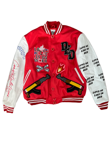 DED VARSITY Jacket(red & white)