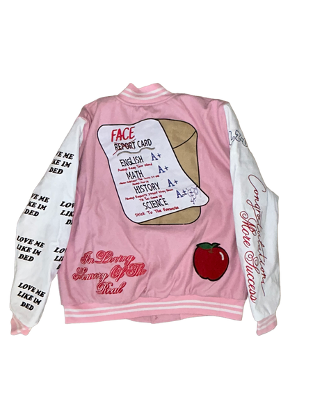 DED VARSITY Jacket(pink & white)