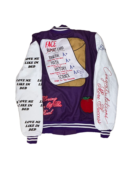 DED VARSITY Jacket(purple & white)