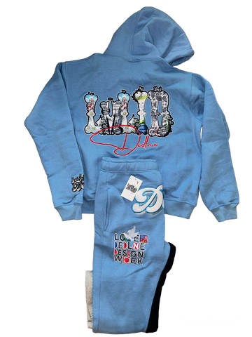 LMLID Light Blue sweat suit